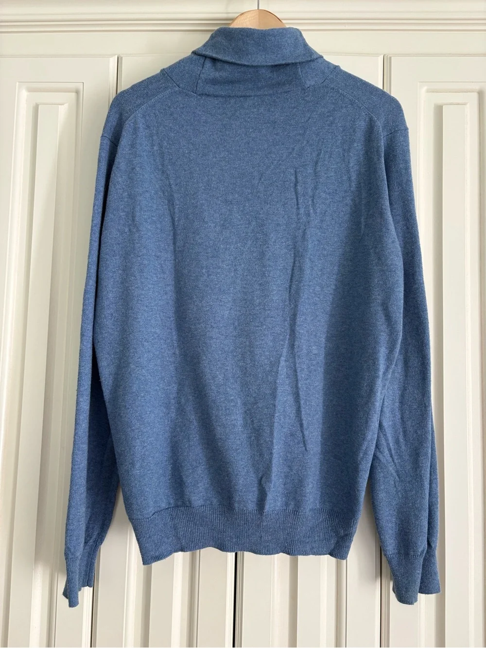 J. Crew Men's Blue Turtleneck Button Pullover Sweater Size Medium Classic Preppy